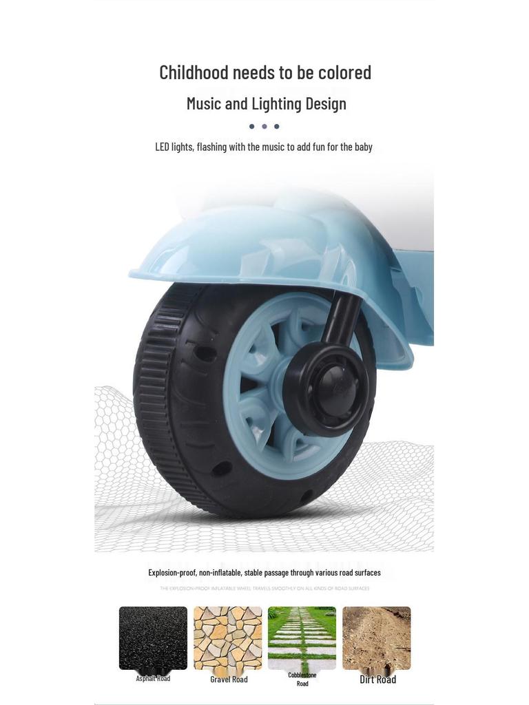 Rechargeable Children's Electric Motorcycle Tricycle: Panda Design for Boys & Girls