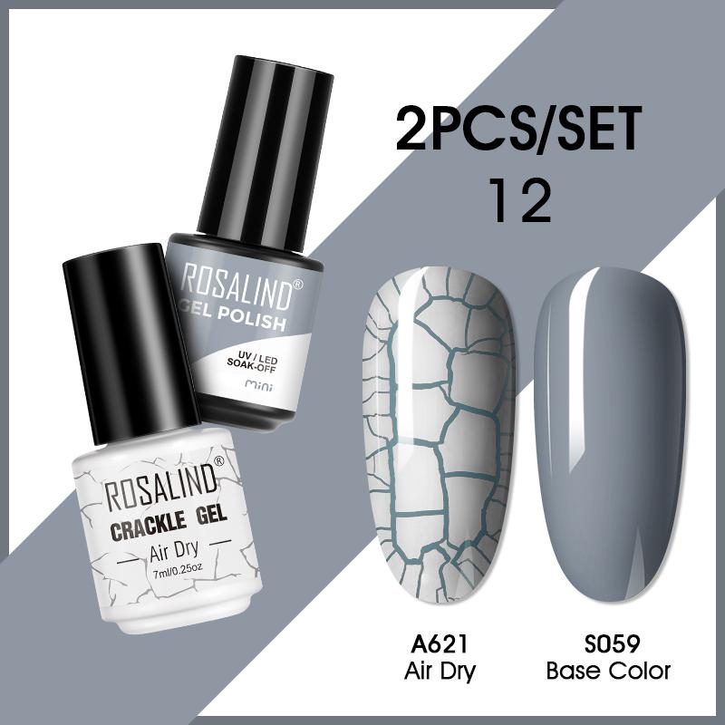 

ROSALIND 2 шт. гель-лак для ногтей цветной гель-лак для ногтей с кракелюром гель-лак для растрескивания ногтей быстросохнущий гель для дизайна ногтей