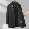 Men's Double-Sided Wool Coat with Rabbit Fur, Down Lining, for Autumn/Winter