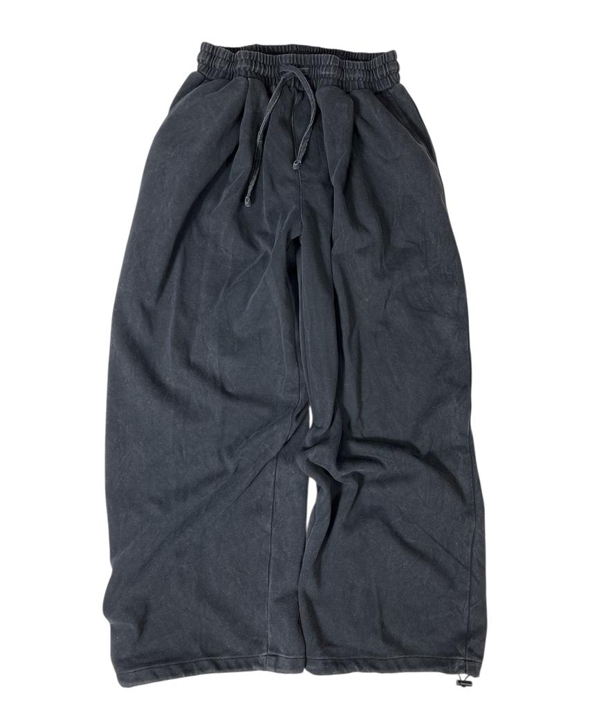 SK8ER ROCK Stars Vintage Washing Wide Pants ((Washed Black))