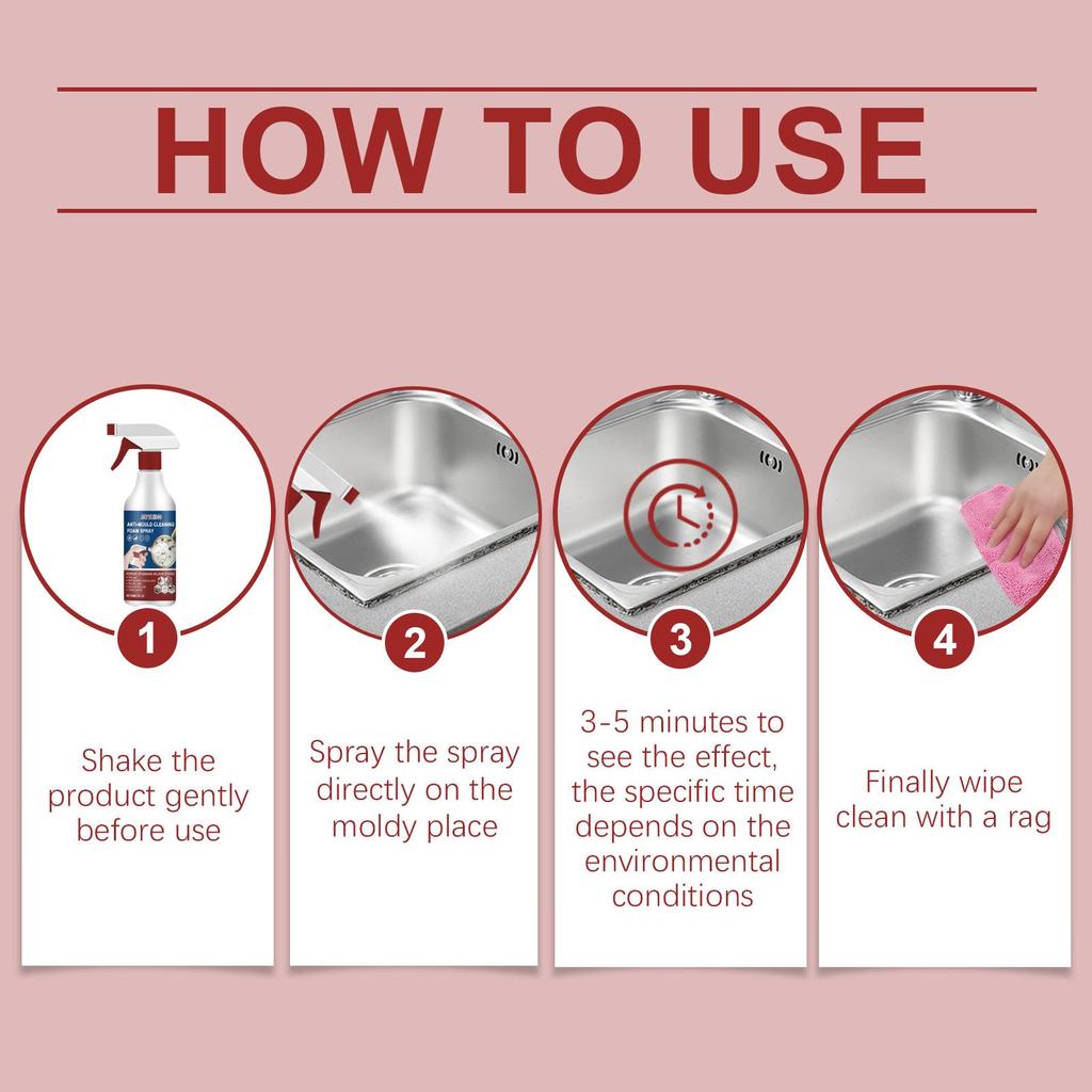 Foam Cleaning Mold Remover Spray Tile Walls Bathroom Silicone Multi-Purpose Cleaning Mold Remover Spray