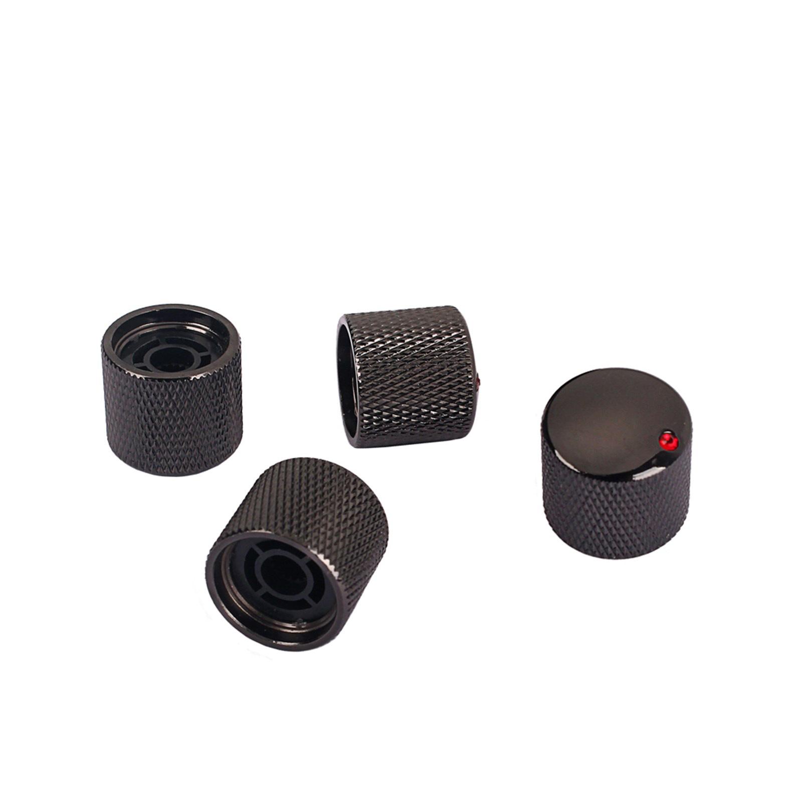 

4 шт. Металлические ручки с куполообразной вершиной Ручки регулировки громкости и тона для электробас-гитары Ручки потенциометра Деталь для гитары и баса Долговечные чёрный