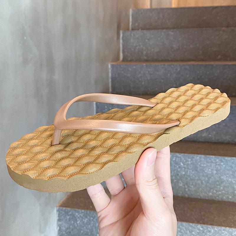 new colorful flip-flops bathing non-slip pinching feet summer travel couple portable cool slippers women's