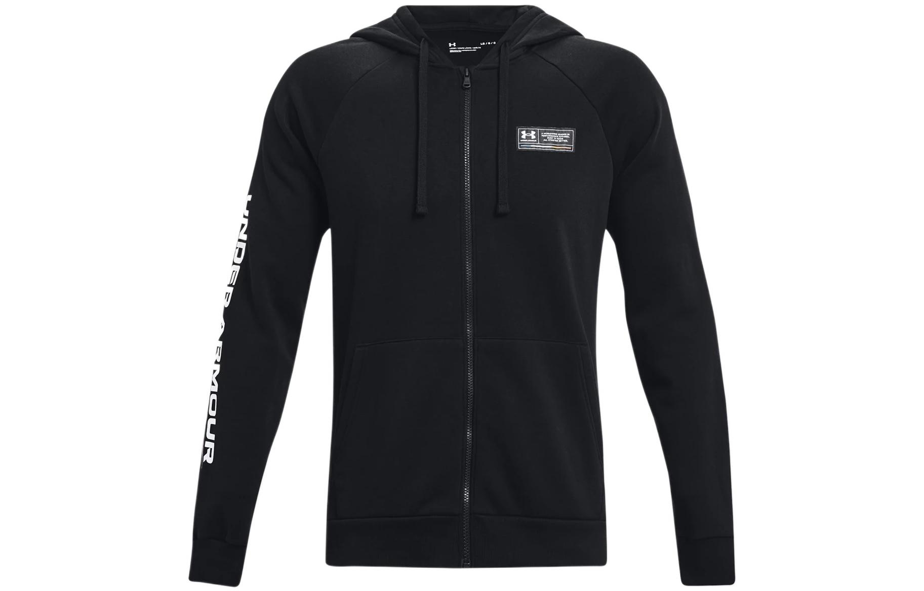 Толстовка Under Armour Rival Мужская Черная С Капюшоном Умеренная Кардиган 1370344-001 L