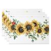 Bohemian Floral Placemats Delicate Daisy Rose Design Elegant Aesthetic Washable Table Mats for Dining Kitchen Tea Party Decor