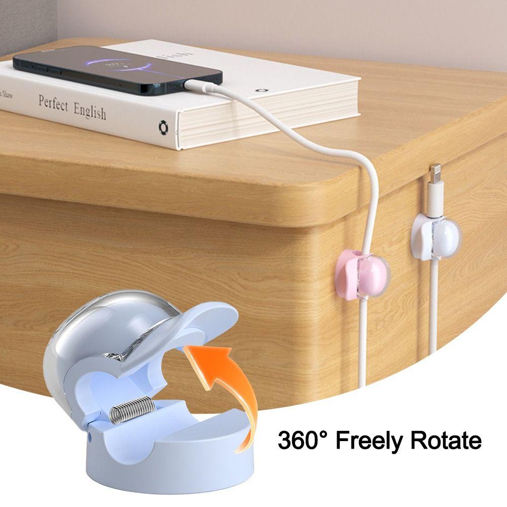 3Pcs Smooth Adjustable Desktop Cable Clip Self Adhesive Acrylic Cable Organizer Universal Charging Cable Winder Desk Management