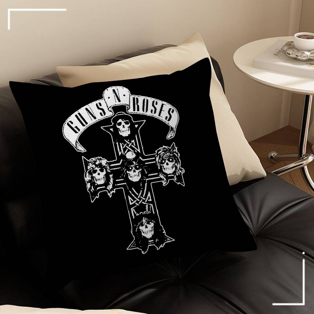 Rock Music Band G-Guns N Roses Decorative Room Aesthetics Pillow Case Home Decor Bedroom Sofa Bed Couch Pillow Cover 45X45
