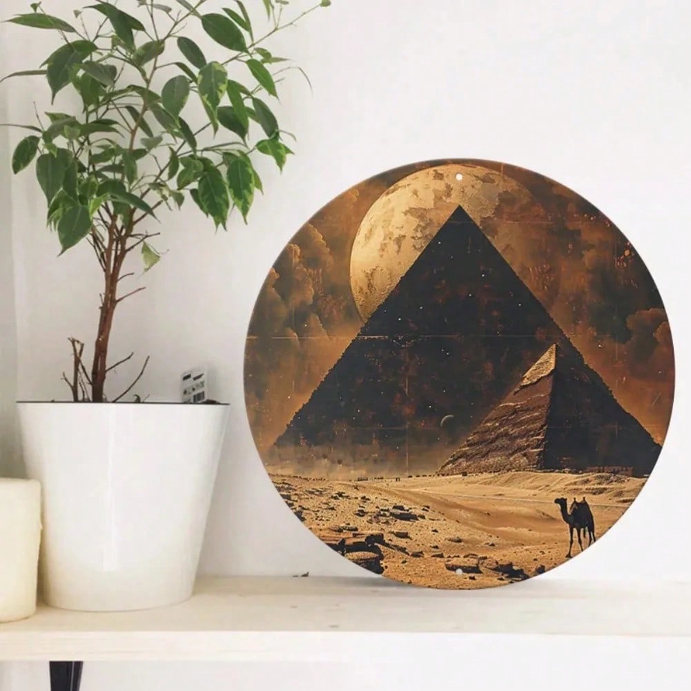 Винтажное Металлическое Настенное Искусство Пустынная Пирамида Настенный Декор для Дома Бара Кафе