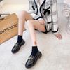 Round Head Chain Shallow Mouth Single Shoes 2025 Patent Leather Retro Casual Platform Fashion Loafers Jk Small Leather Shoes Women's Tide