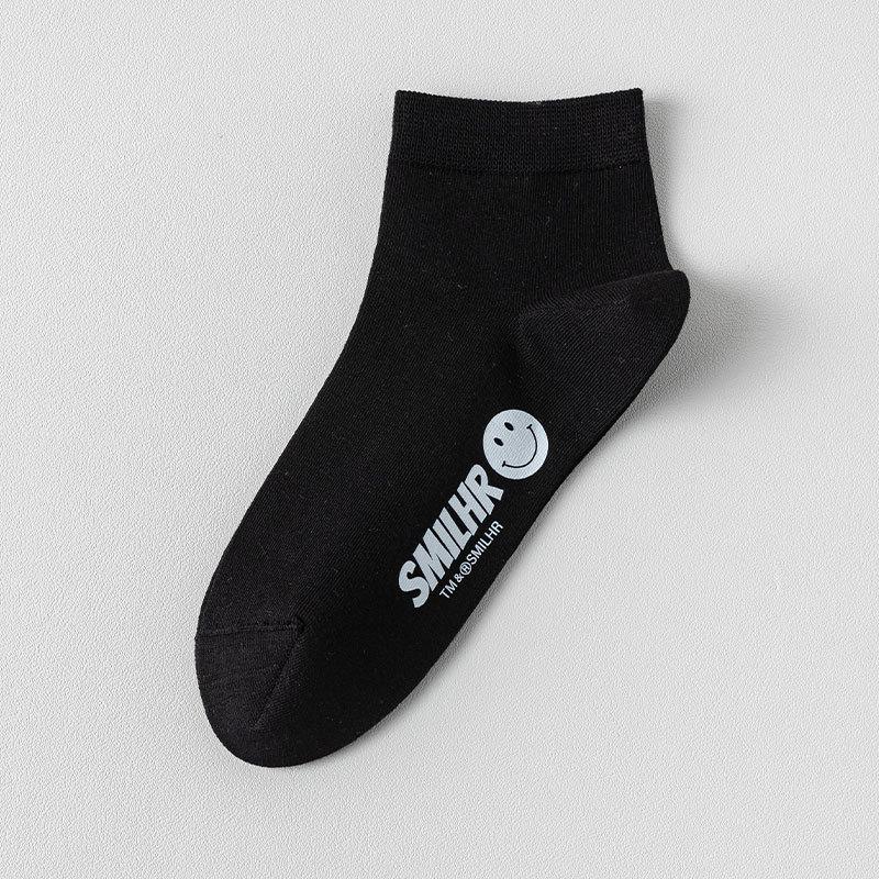 Female Spring and Summer Thin Foot Smile Shallow Mouth Breathable Boneless Low Tube Cotton Socks