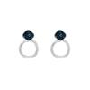 Blue sparkling diamond series cloud love earrings women's high-end temperament pearl long fringed stud earrings