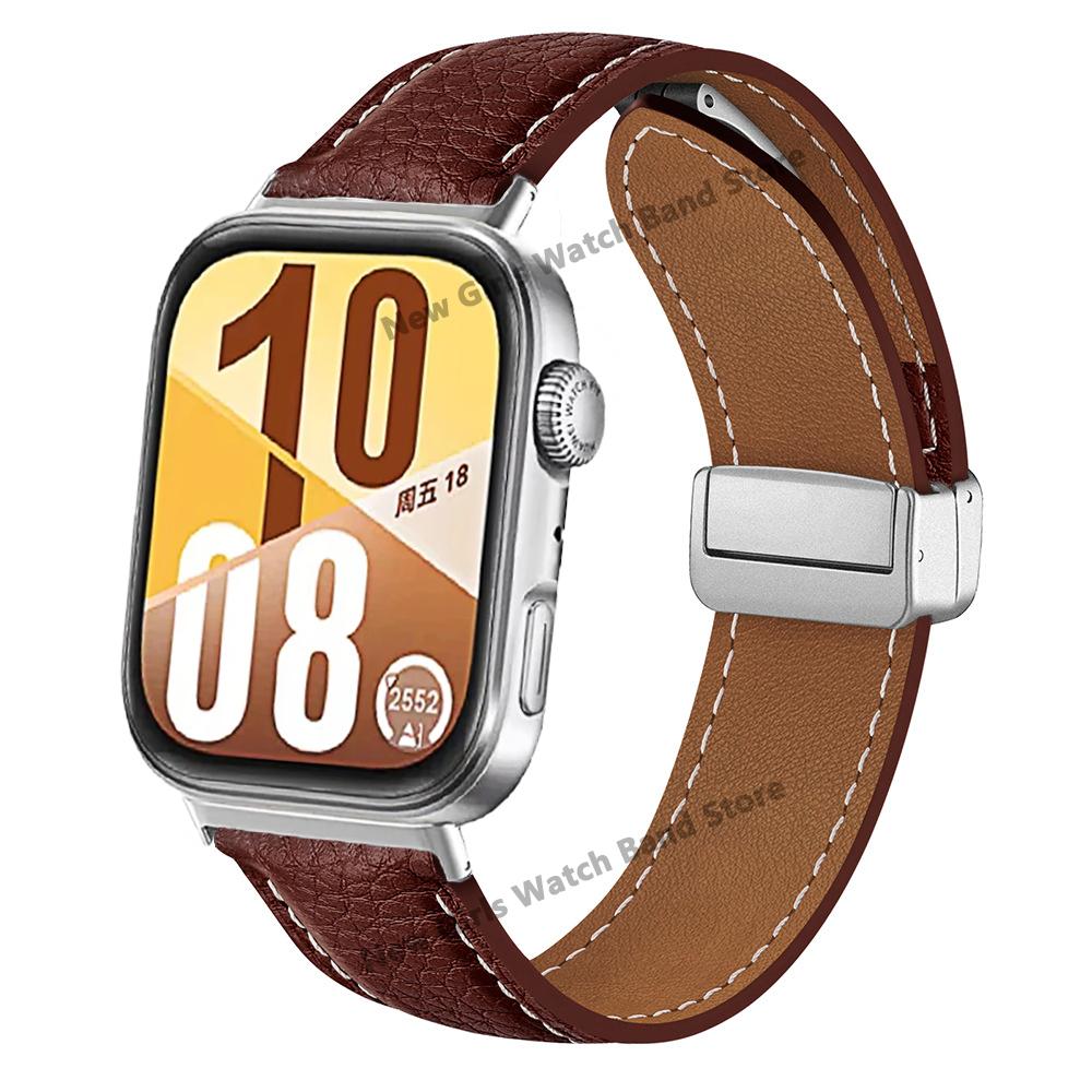 Skórzany Pasek do Huawe Watch Fit 4 Pro Bransoleta Correa Magnetyczne Zapięcie Opaska na Nadgarstek do Huawe Fit4 Fit3 Akcesoria Wymienny Pasek
