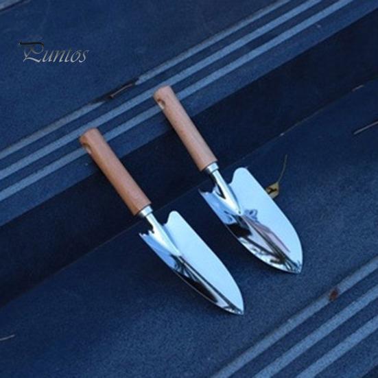 Garten-Handschaufel mit Holzgriff, rostfreier Handkelle aus poliertem Edelstahl, einfach zu verwendendes, praktisches Gartengerät zum Graben und Jäten