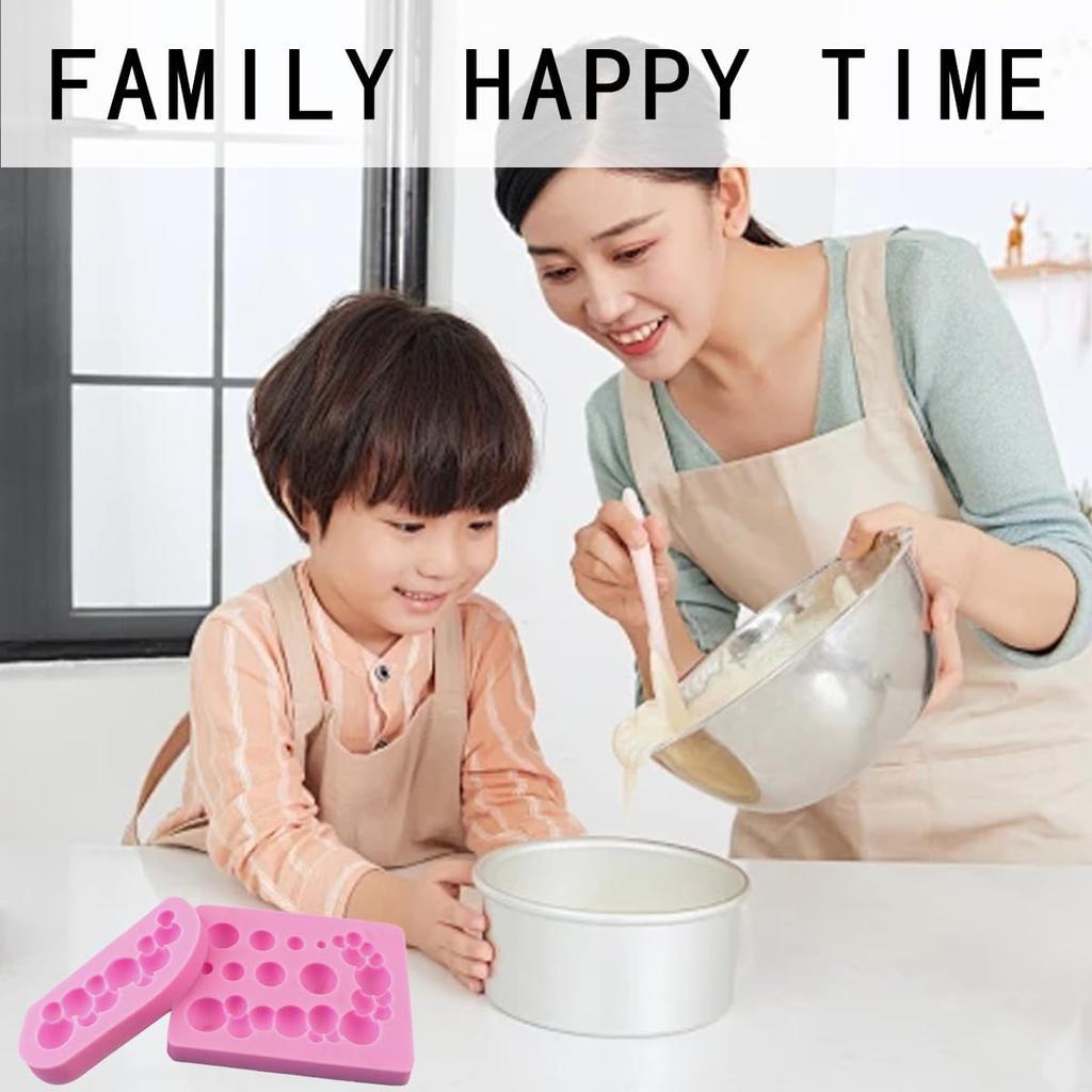 2 PCS 3D Pearl Fondant Mold Semi Sphere Ball Silicone Fondant Molds Hemispherical Shape Bubble Cake Decorating Chocolate Molds for Cake Decoration