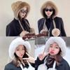Solid Color Winter Hat for Women Keep Warm Plush Pullover Hat Simple Women Ear Protection Cap  Girl