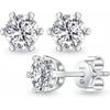 Moissanit Ohrstecker für Damen Herren, 925 Sterling Silber Ohrringe | Rund geschliffene im Labor hergestellte Moissanit Diamant Ohrstecker, Hypoallergen Rhodium