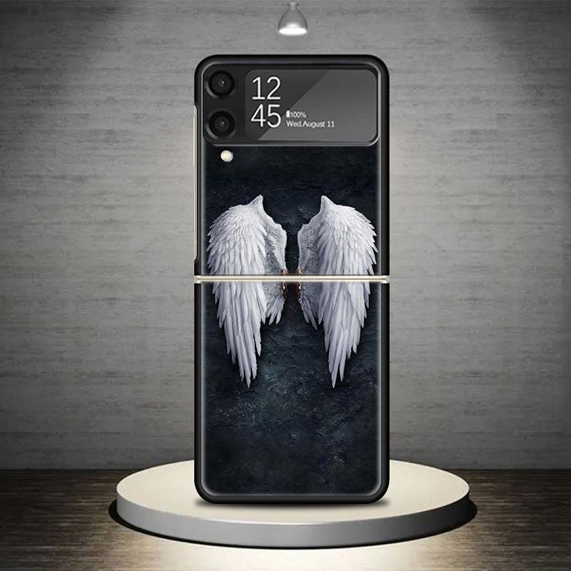 

Чехол для телефона Ангельские Крылья Перо для Samsung Galaxy Z Flip 7 6 5 4 3 5G Ударопрочный Чехол Z Flip7 Flip6 ZFlip5 Flip3 Flip4 Роскошный S Samsung Z Flip 3