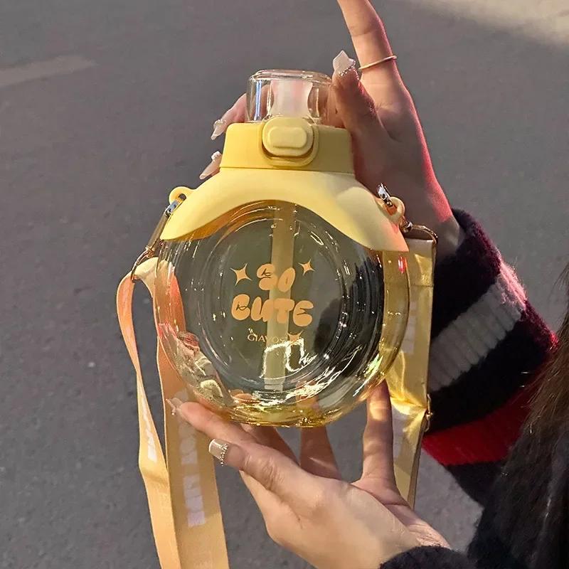 500ML Children's Water Bottle Portable Outdoor Bounce Cap Plastic Cup Cute Student Water Bottle Fashionable Sports Water Bottle