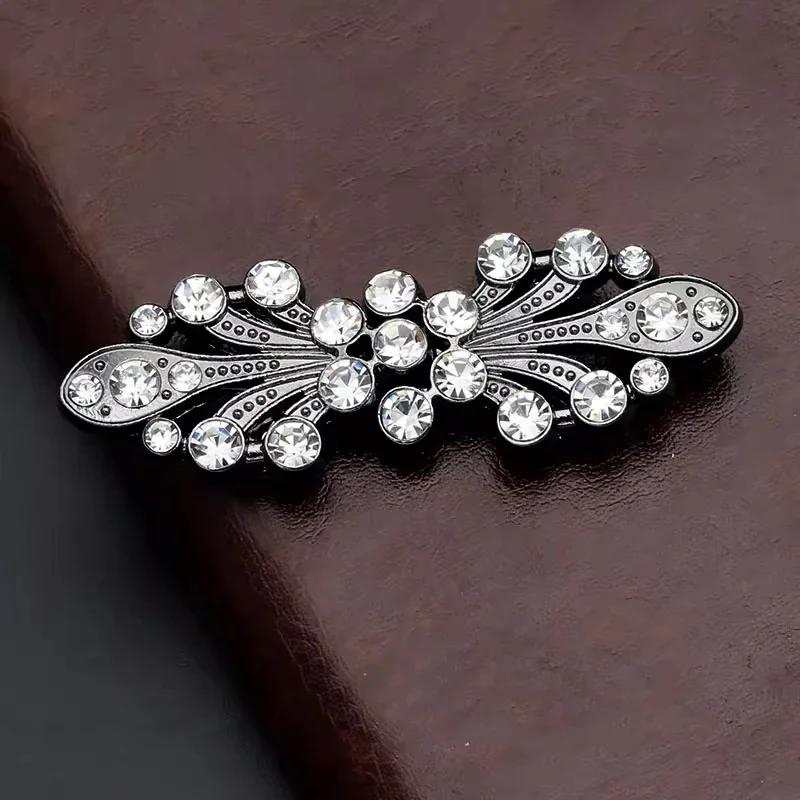 1 Pair New Collar Clips Holder Women Decor Crystal Cape Cloak Clasps Fasteners Buckle Brooch Clip