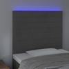 VidaXL Tête de Lit à LED Meuble de Chambre à Coucher Accessoire de Lit Simple Tête de Cadre de Lit Intérieur Gris Foncé 3122601