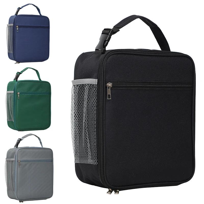 Student Portable Large Capacity Insulated Lunch Box Reusable Lunch Bag for Men Women Waterproof Oxford Cloth Insulated Cooler Bag