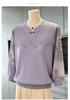 New 2026 Spring Style Stand Collar Long-Sleeved Top for Middle-Aged Women – Fashionable and High-End Feel