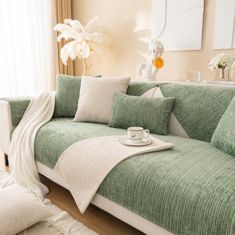 Four Seasons Universal Non-Slip Cushion Back Towel Modern Simple Solid Color Leather Sofa Cover