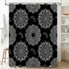 Black White Flower Mandala Shower Curtain for Bath Decoration Waterproof Home Decor