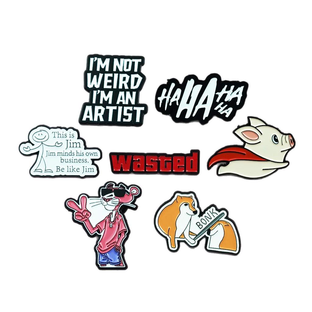 Fashionable Alloy Cartoon Animal Brooch - Geometric Badge for Backpacks