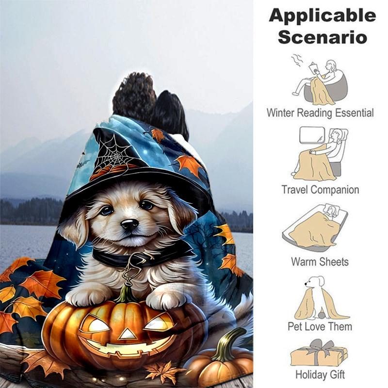 1pc Wizard Dog Themed Cartoon Blanket Seasonal Home Decor Gift Soft Perfect for