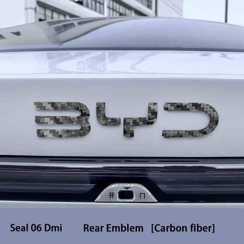 Do BYD Seal 06 DMI Seal 06 EV Modyfikacja Przedniego Godła Samochodu Czarny Wojownik Naklejki na Emblemat Samochodu Stylizacje Logo z Włókna Węglowego
