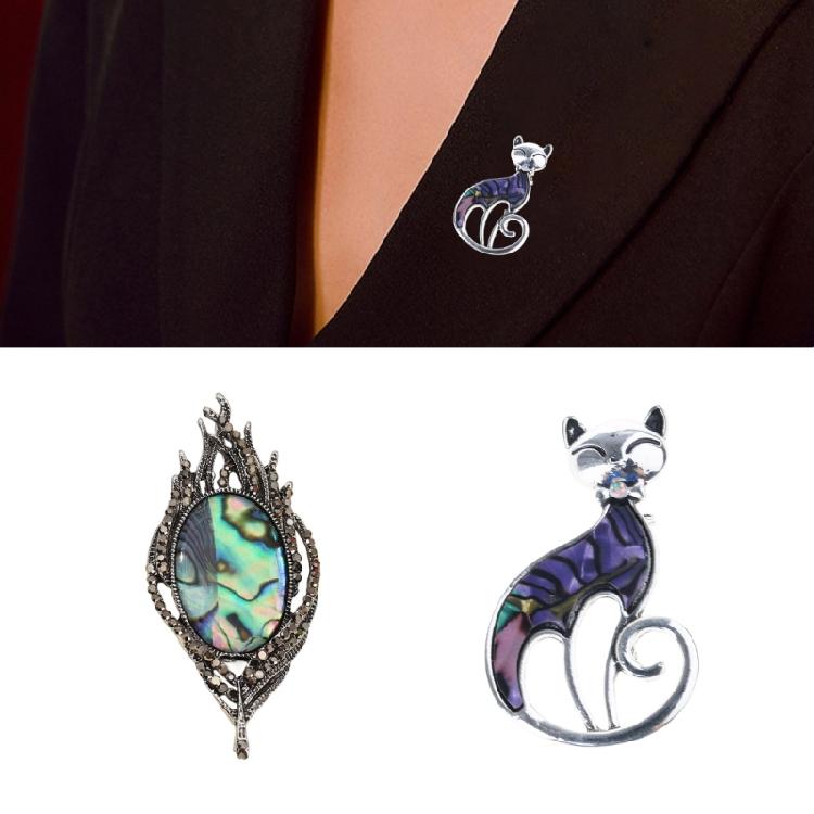 Handmade Feather/Cats Brooch Lightweight Copper Alloy Decoration Accessories For Jackets Scarves And Handbags