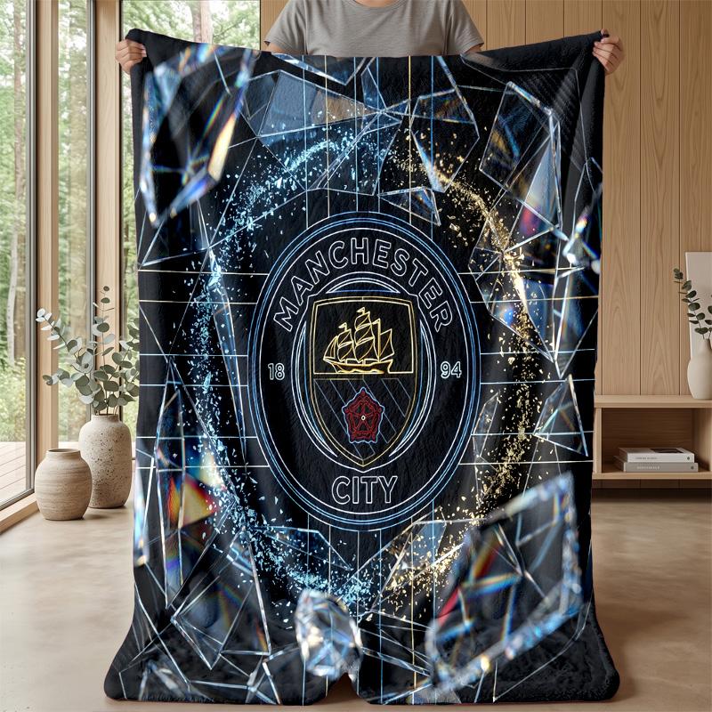 Manchester City Theme blanket Soft Flannel Blanket Plush Throw Blanket Cozy Sofa Bed Blanket for Home Decor