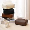 Creative Lychee Pattern Leather Tissue Box - Waterproof, Stain-proof, and Soft Upholstered for Home, Car, or Desktop Luxury Storage.