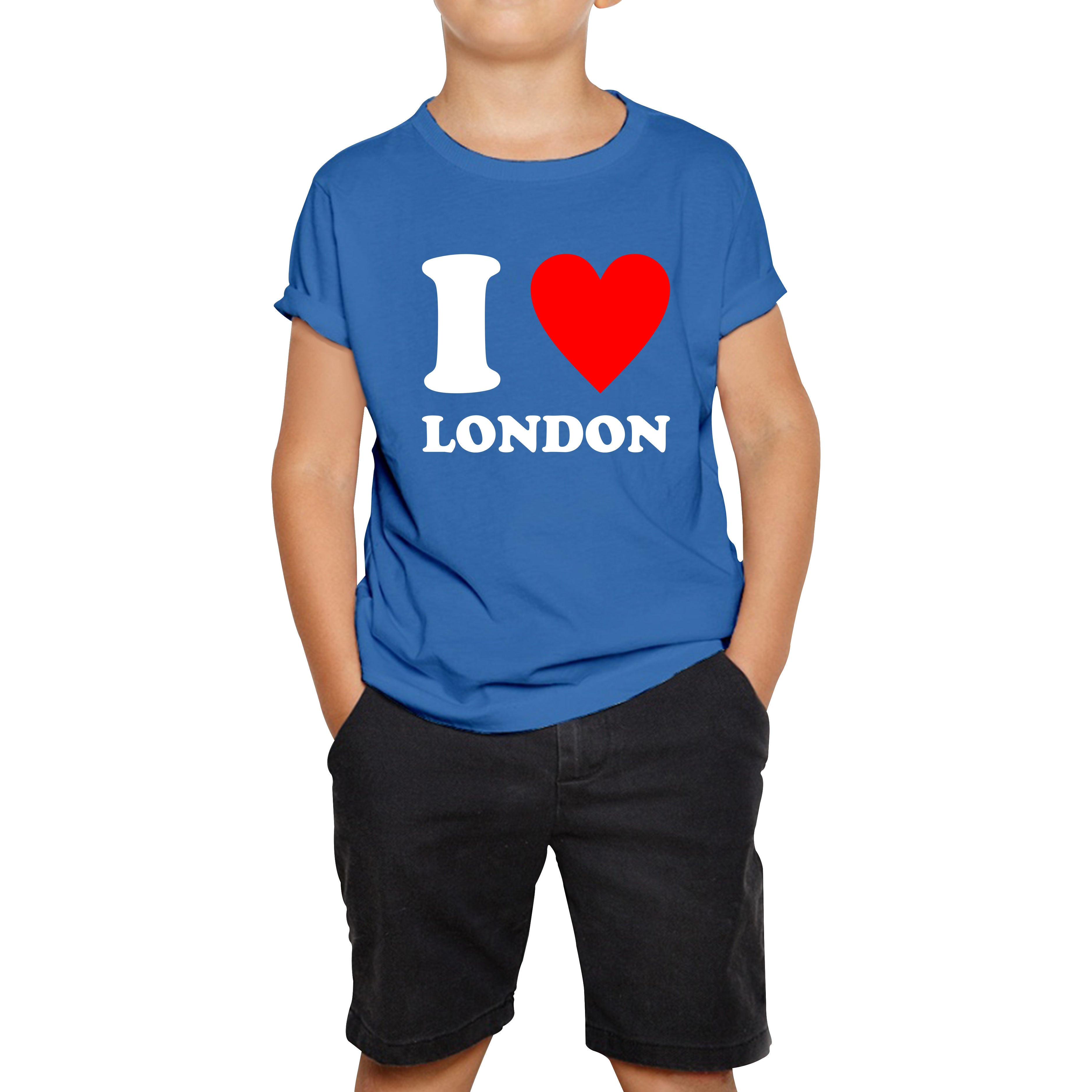 I Love London Capital of England Country Love Souvenir Great Britain Kids Tee 140