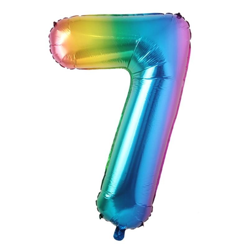 40inch Big Rainbow Foil Birthday Balloon Helium Number Balloons Happy Birthday Party Decorations