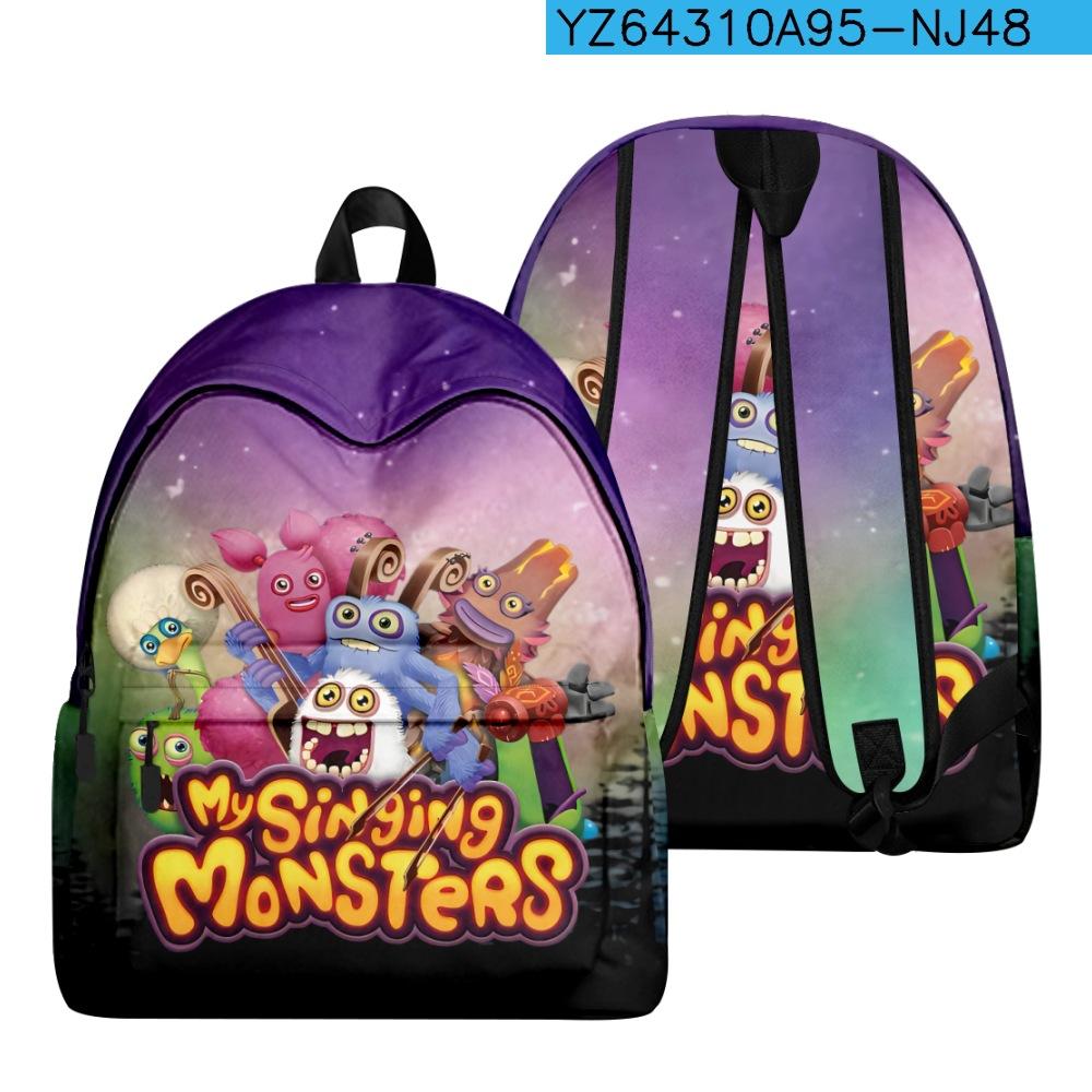 Cartoon Youthful My Singing Monsters Student School Bags Notebook Backpacks 3D Print Oxford Boys/Girls Funny Travel Bags
