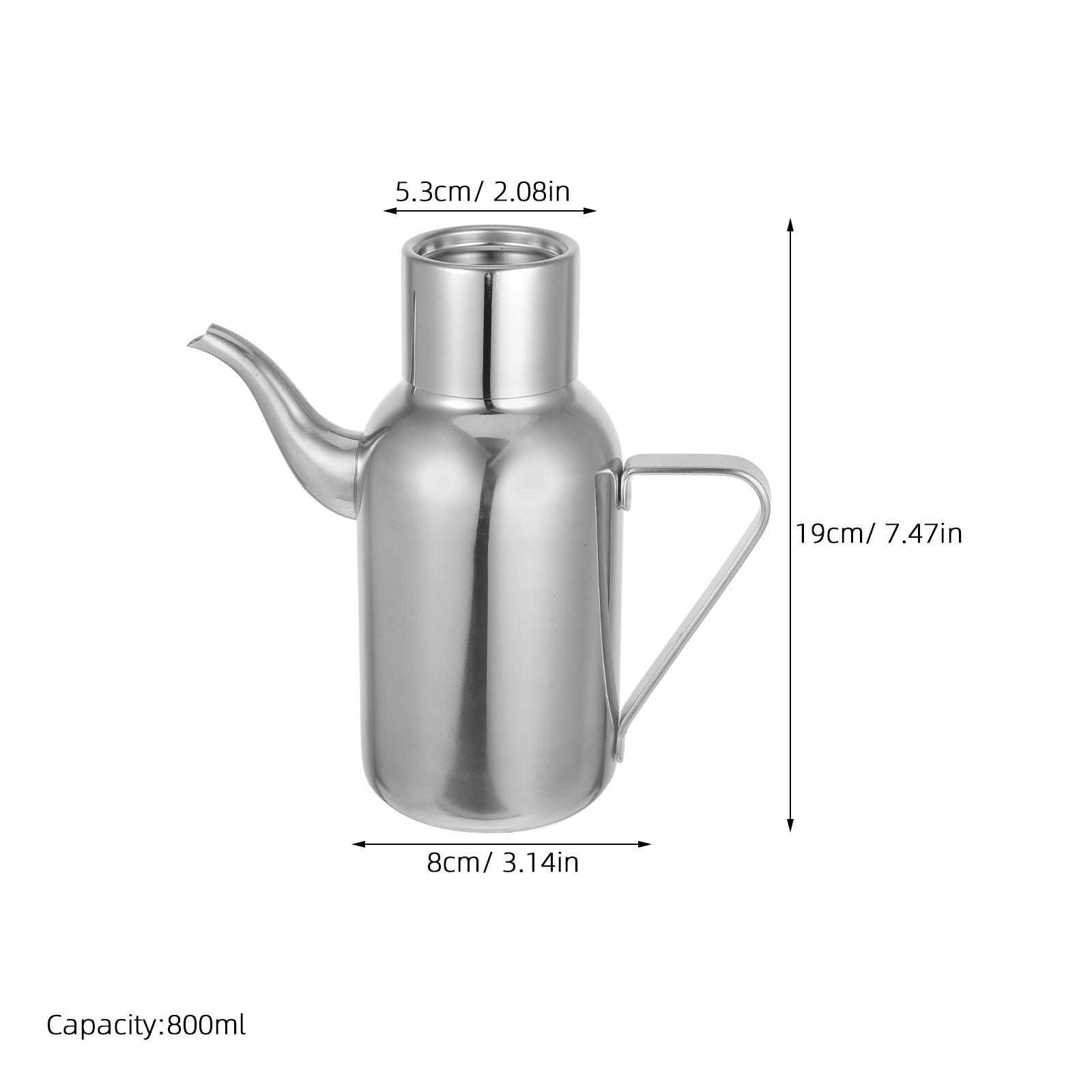 

Stainless Steel Oil Dispenser Large Capacity Smooth Edges Easy Clean Kitchen Seasoning Bottle For Oil Soy Sauce