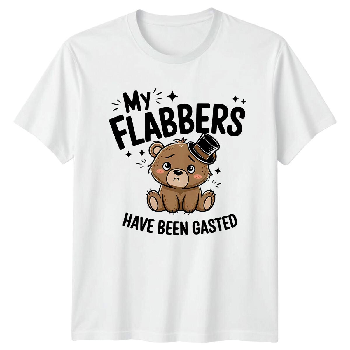 Funny Bear My Flabbers Have Been Gasted Pun Graphic Animal T-Shirt S