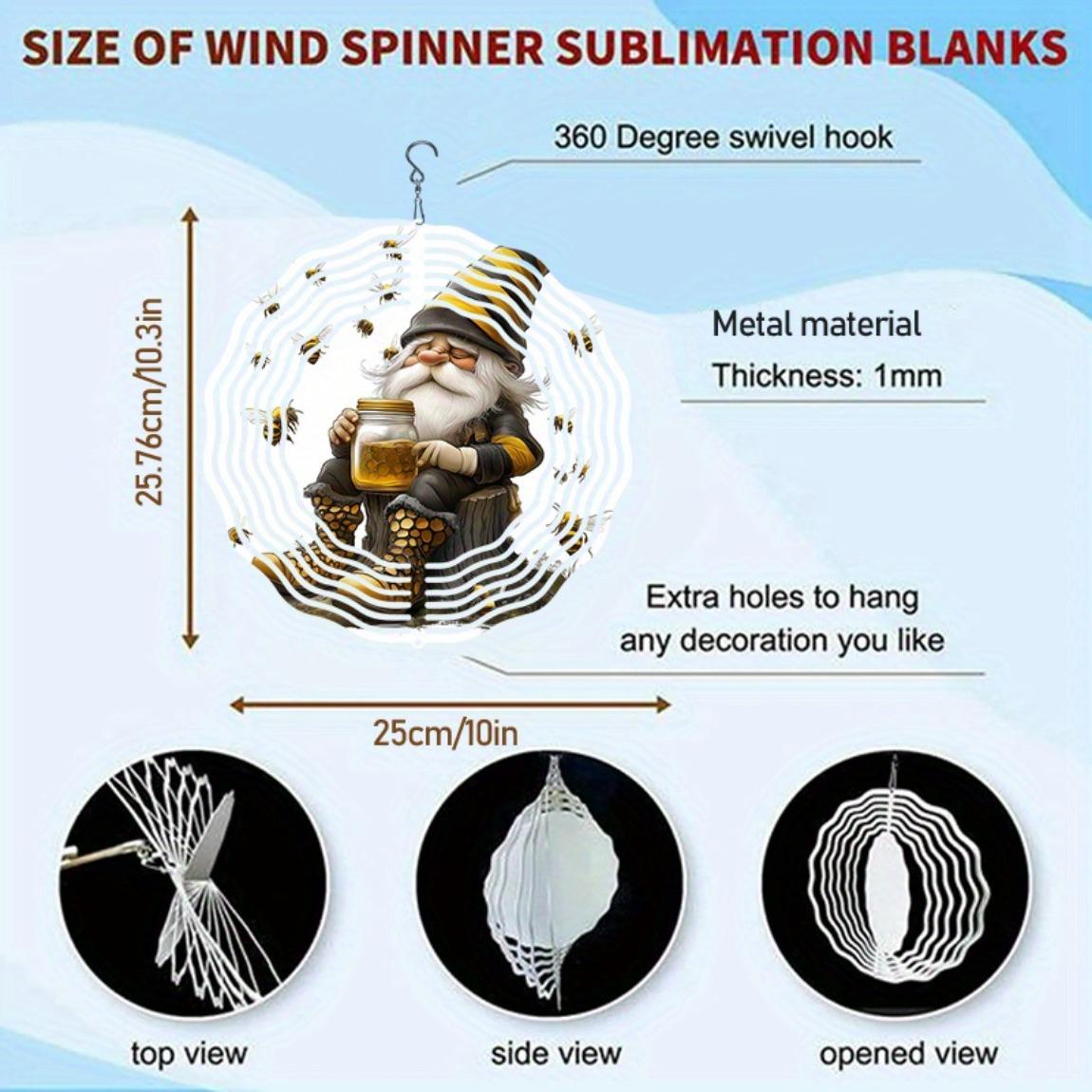 

Metal Gnome and Bee Mandala Wind Chime for Outdoor Garden Patio Porch Decor No Electricity Needed Easy to Install Durable Gift