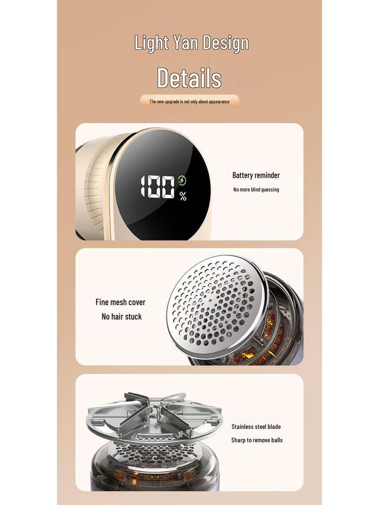 Pompom Trimmer: Digital Display Sweater Shaver with Convenient Charging
