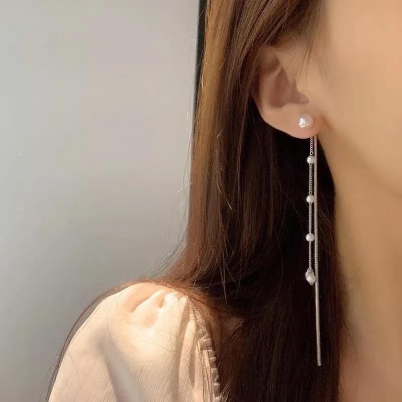 Anhänger Perle Quaste Linie Ohrringe Ohrhänger