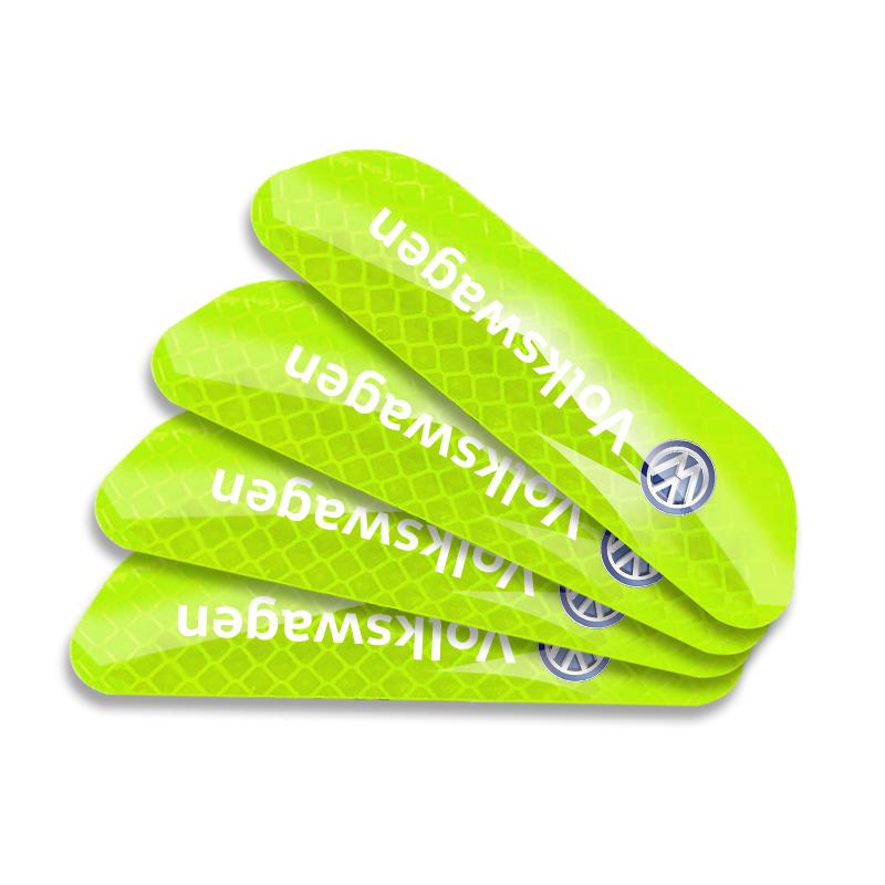 4PCS/set Car Reflective Strips Warning Stickers Car Styling For Volkswagen Golf-6 7 4 5 POLO Passat B5 B6 B7 T4 T5 Tiguan Jetta Gol