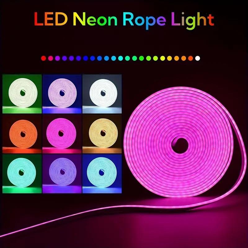 150 FT RGB neon light strip controlled app and remote control Waterproof Music Sync Color Changing Rope for Bedroom Living Game