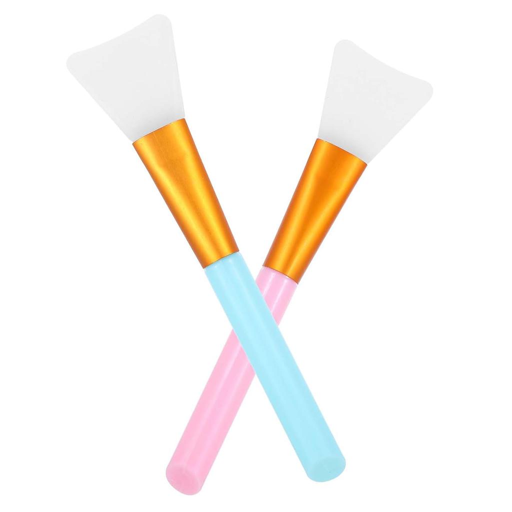 2PCS Silicone Mask Applicator Tool Face Mask Brush Soft Silicone Facial Mud Makeup Brushes Face Mask Beauty Tool Hairless Spatula Applicator Tools