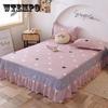 Bettwäsche Baumwolle Schlafzimmer Matratzenbezug Koreanischer Druck Spitze Matratze Anti-Rutsch-Schutz Staubschutz