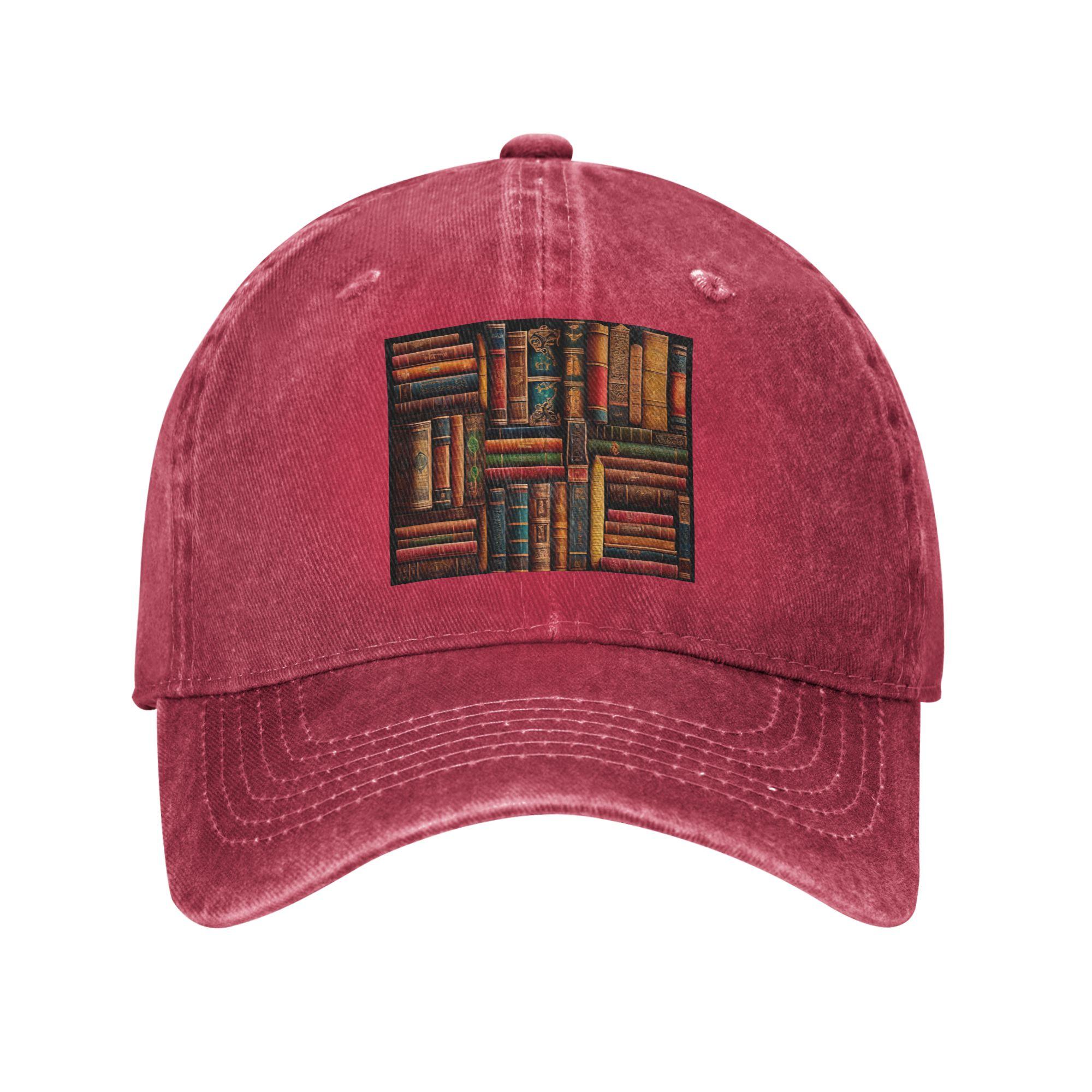 Education Library Book Denim Cap Casual Baseball Caps Adjustable Hat Summer Unisex Baseball Hats One Size