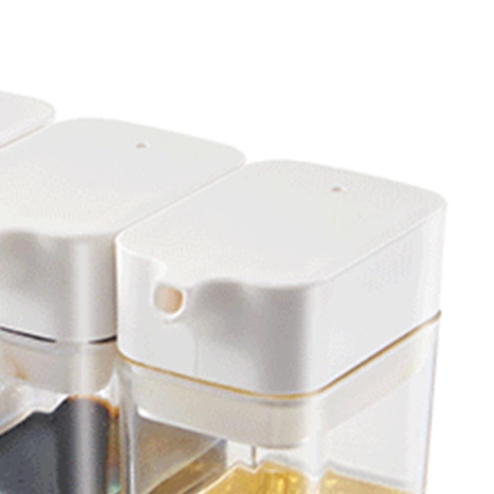 4 Grid Seasoning Jars Set Plastic Oil Jars Practical Seasoning Box Home Use
