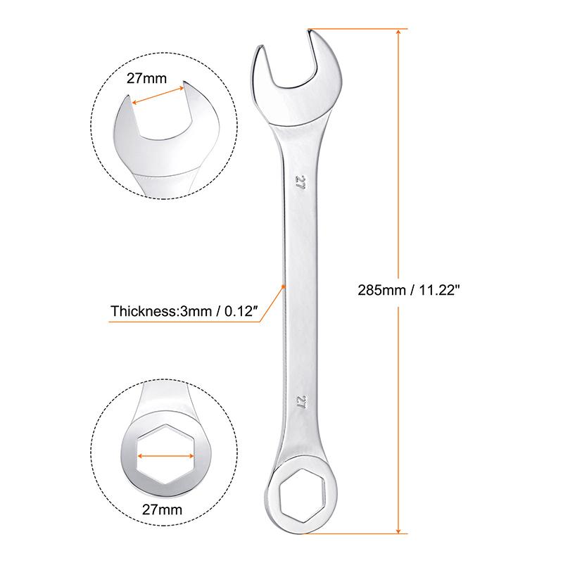 1pc 15-32mm Llave Combinada de Boca Abierta Acero al Carbono Anillo Abierto Llave Combinada Herramientas Manuales para el Hogar y Reparación de Coches Métricas