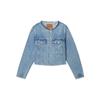 Levis SS24 Summer Collection Single Button Design Round Neck Short Denim Jacket Women Jackets Light-Blue 001C1-0000